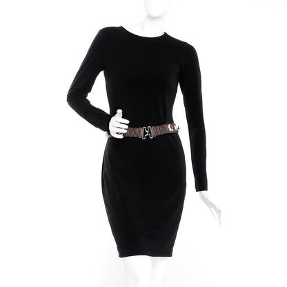 Fendi Calfskin Studded Belt 75 30 Brown Multicolor 2 of 6