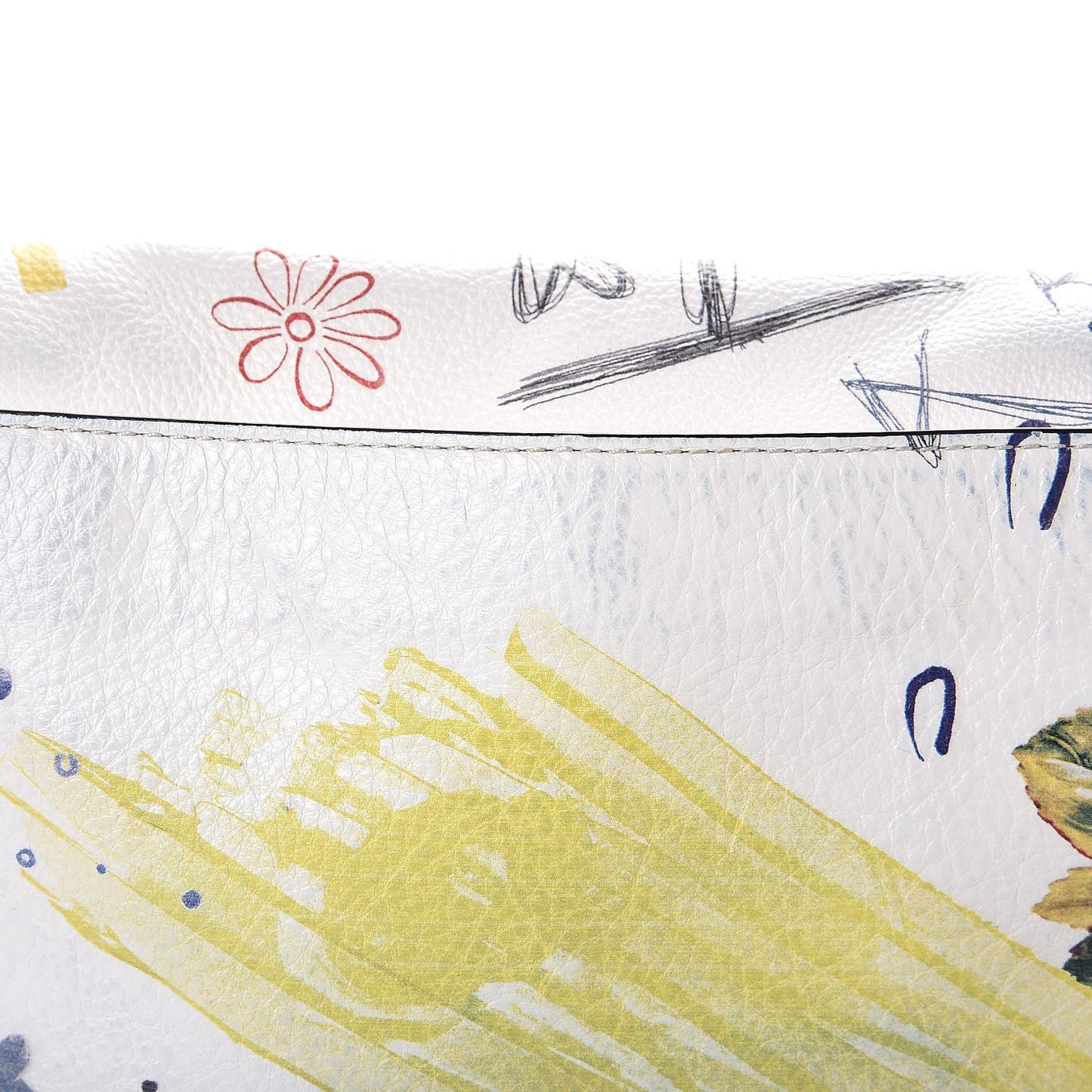 Calfskin Collage Saddle Bag Off White