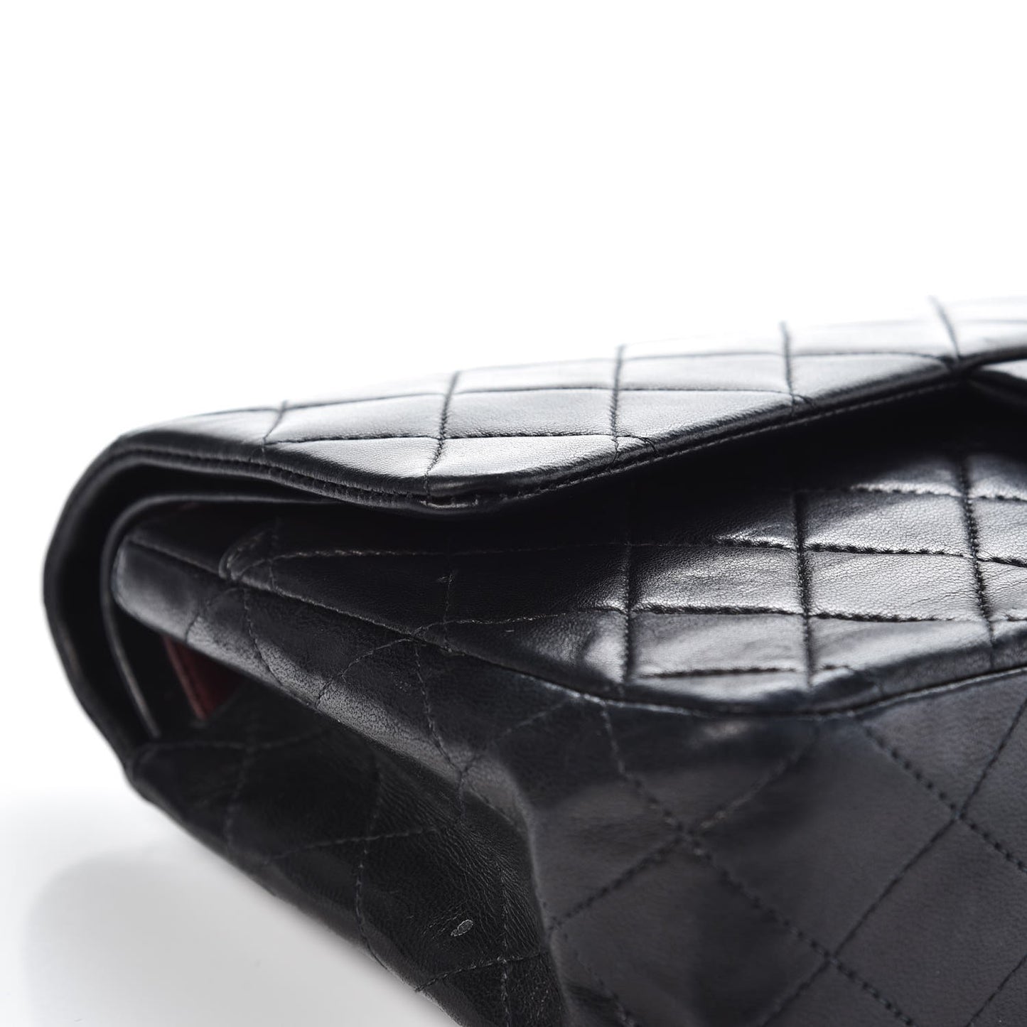 Lambskin Quilted Medium Double Flap Black