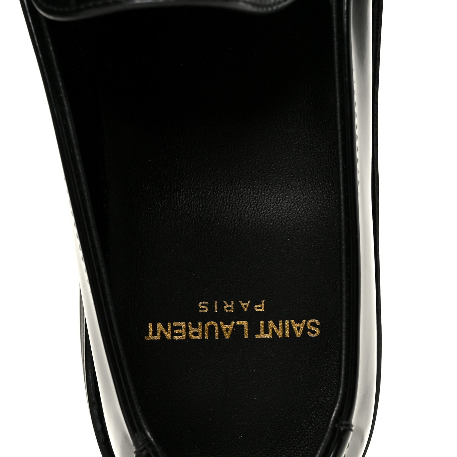 Saint Laurent Glazed Calfskin Le Loafer 15 Penny Slippers 37 Black 7 of 10