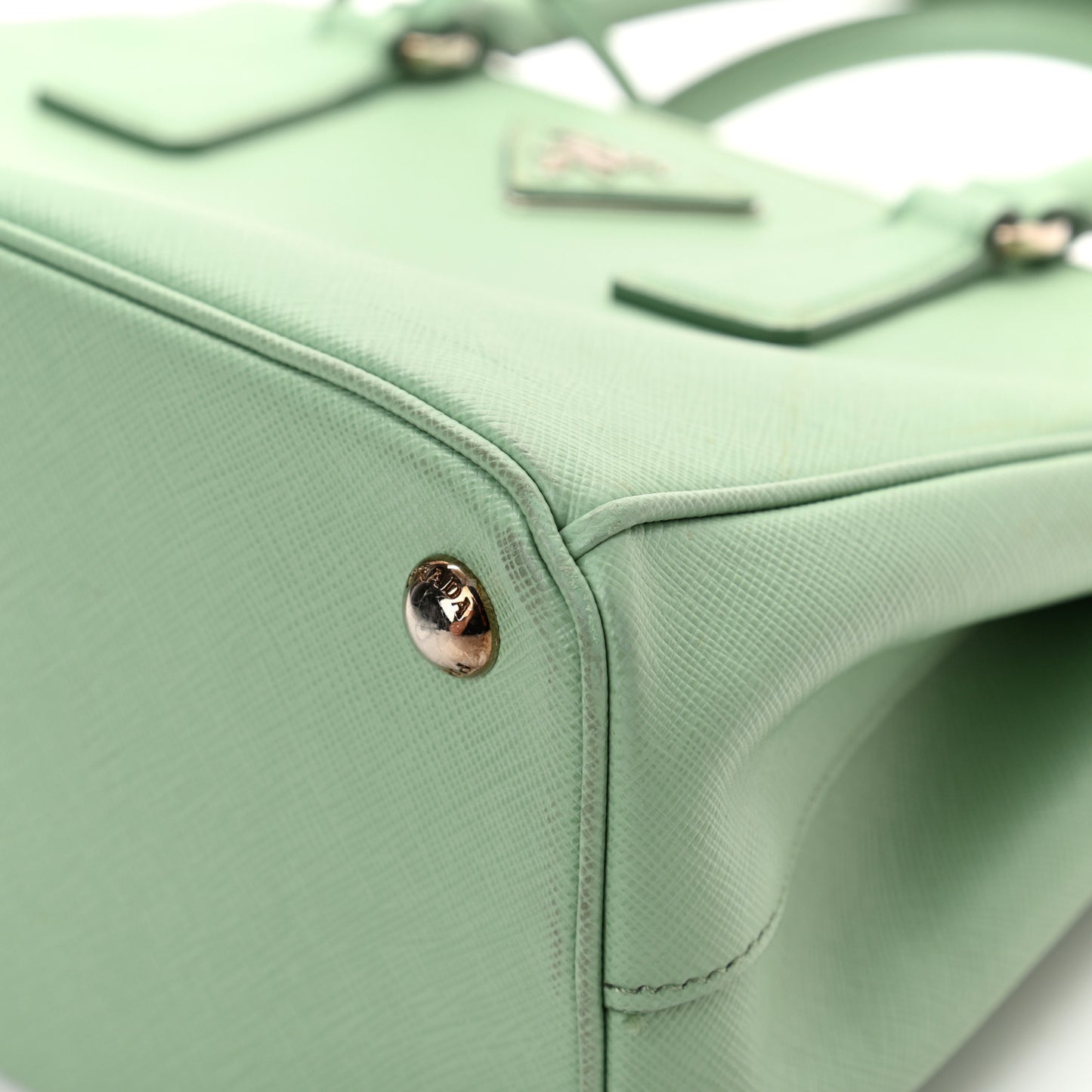 Saffiano Lux Small Galleria Double Zip Tote Acquamarina