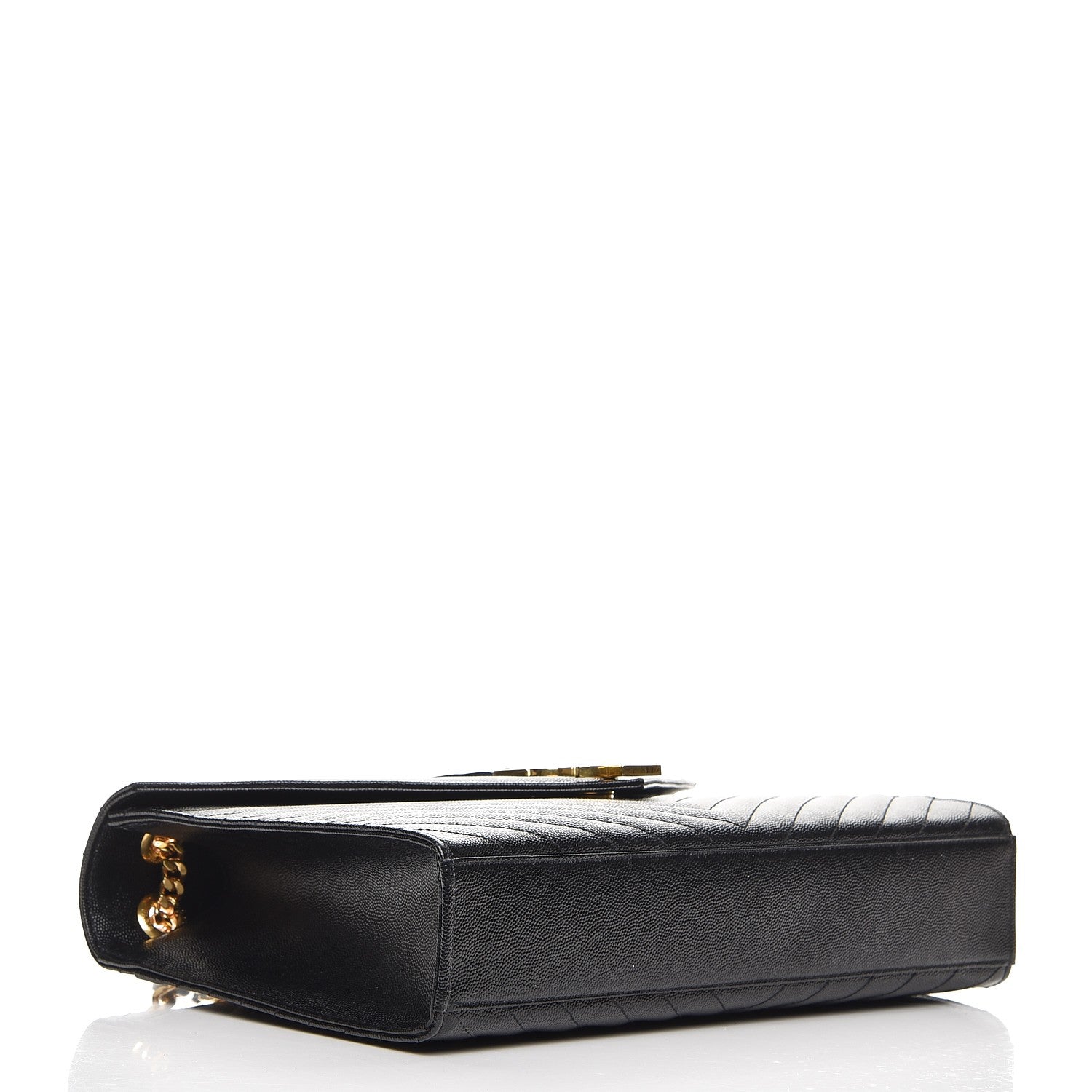 Saint Laurent Grain De Poudre Matelasse Chevron Large Monogram Satchel Black 4 of 8