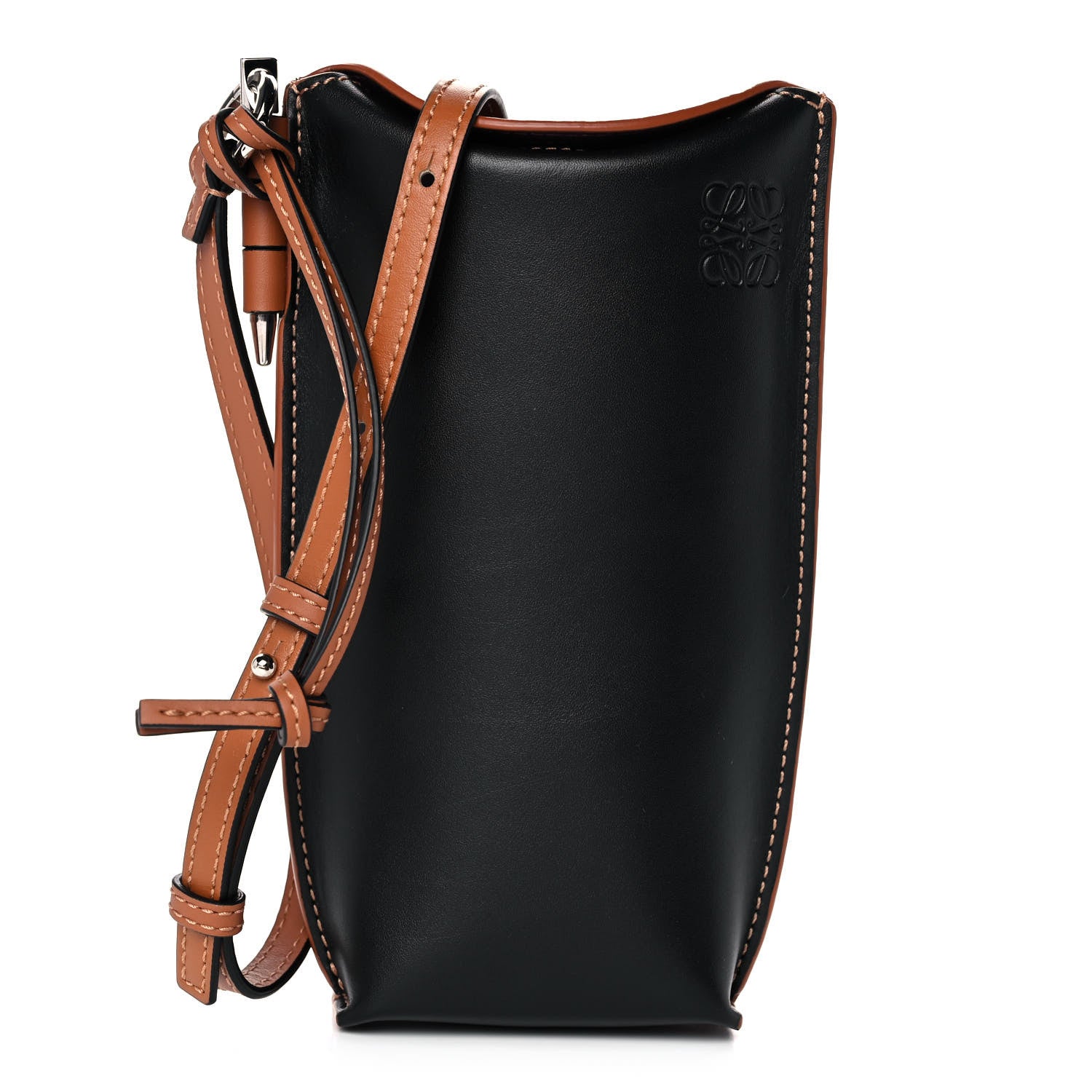 Loewe Smooth Calfskin Mini Gate Pocket Black Tan 1 of 12
