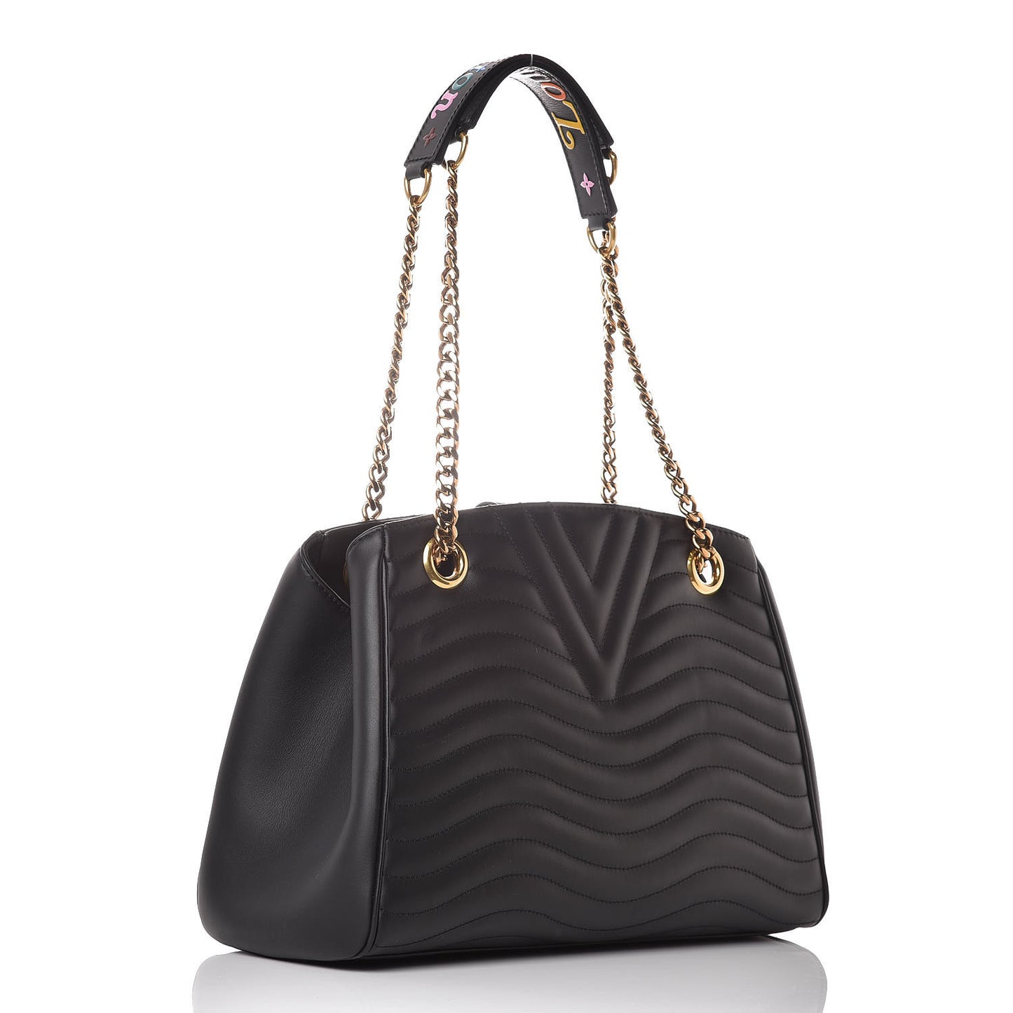 Calfskin New Wave Chain Tote Black