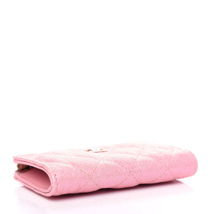 Chanel Iridescent Caviar Quilted Zipped Key Holder Case Rose Pink 4 of 8