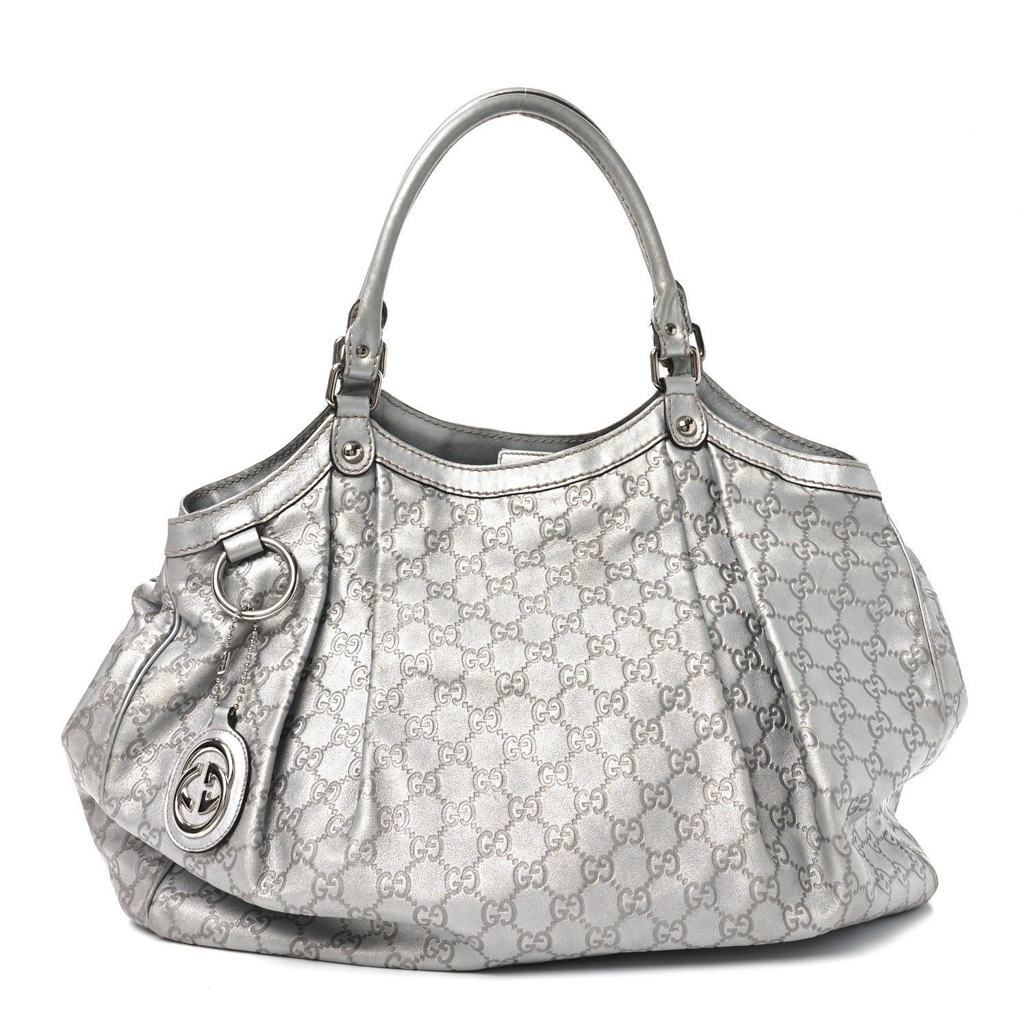 Gucci Guccissima Large Sukey Tote Silver 1 of 12