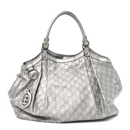 Gucci Guccissima Large Sukey Tote Silver 1 of 12