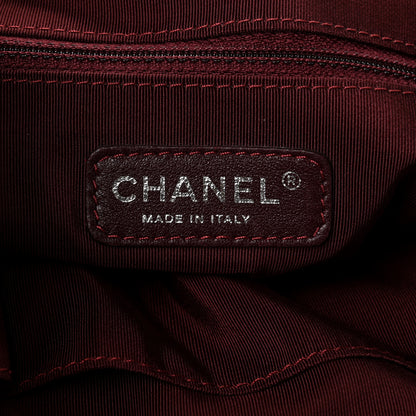 Chanel Calfskin Tweed Coco Pleats Hobo Black Burgundy 6 of 10