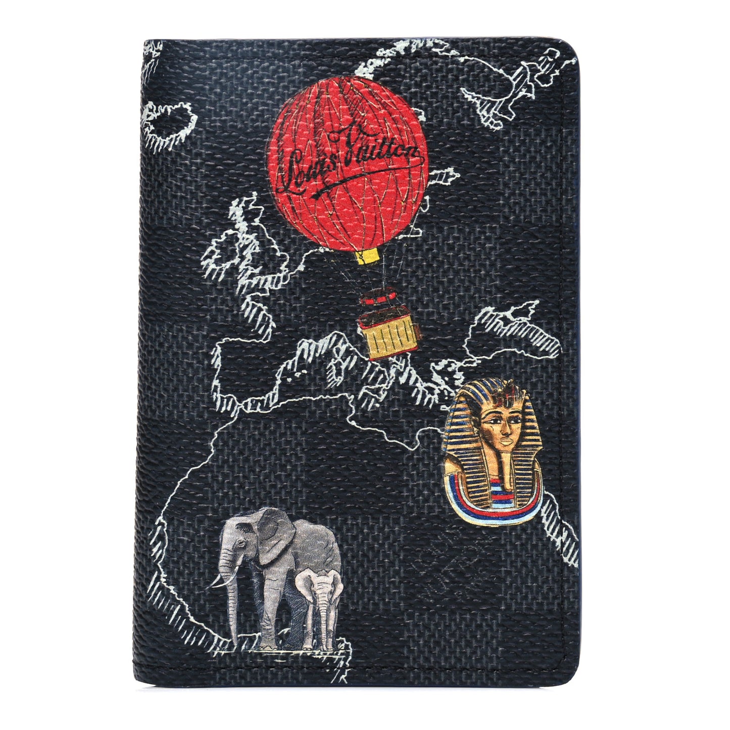 Damier Graphite World Map Pocket Organizer NM
