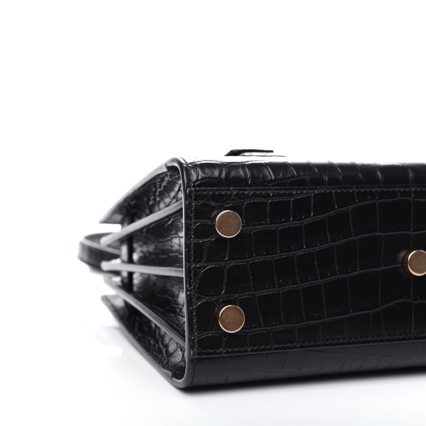 Calfskin Crocodile Embossed Nano Sac De Jour Black