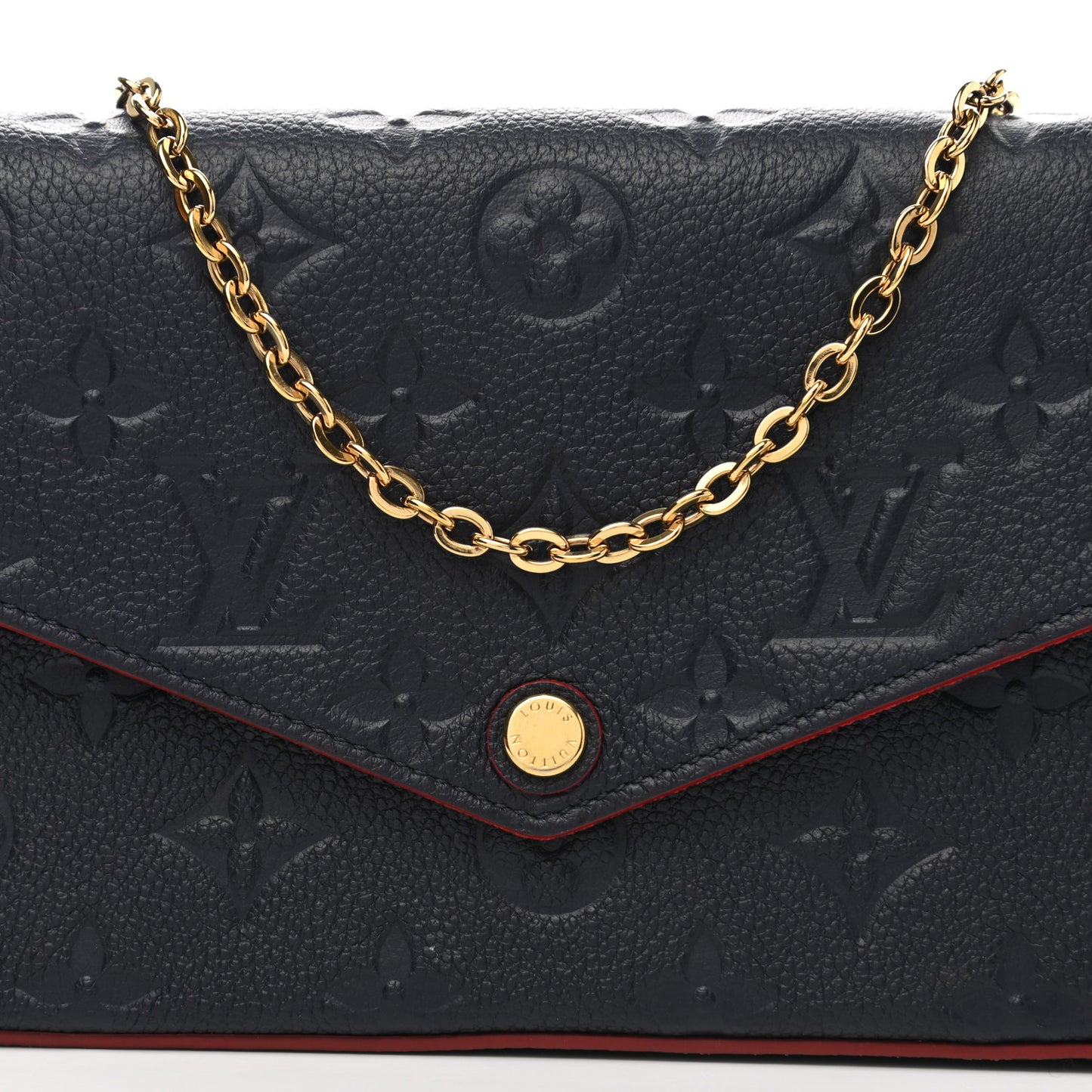 Empreinte Pochette Felicie Chain Wallet Marine Rouge