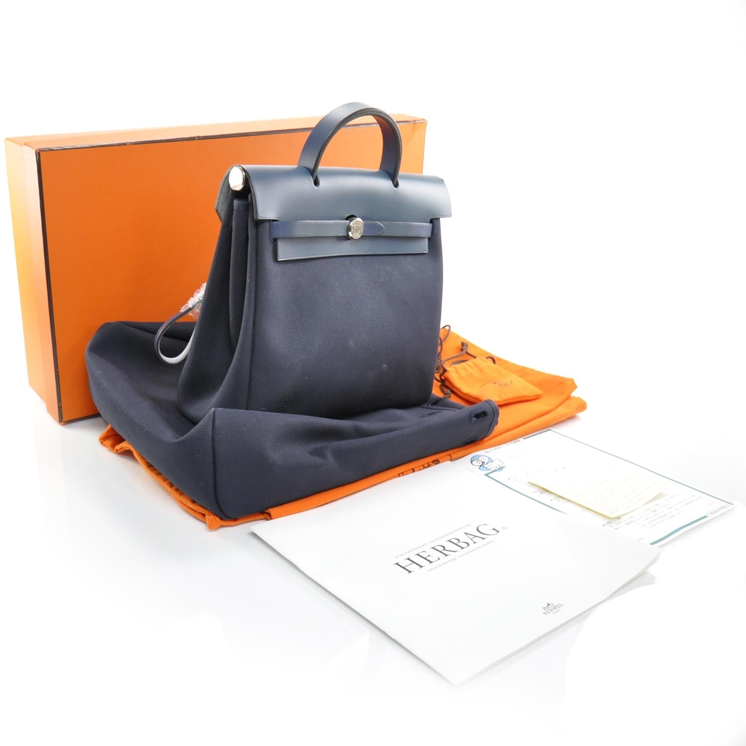 Hermes Toile Herbag PM Navy Bleu 3 of 11