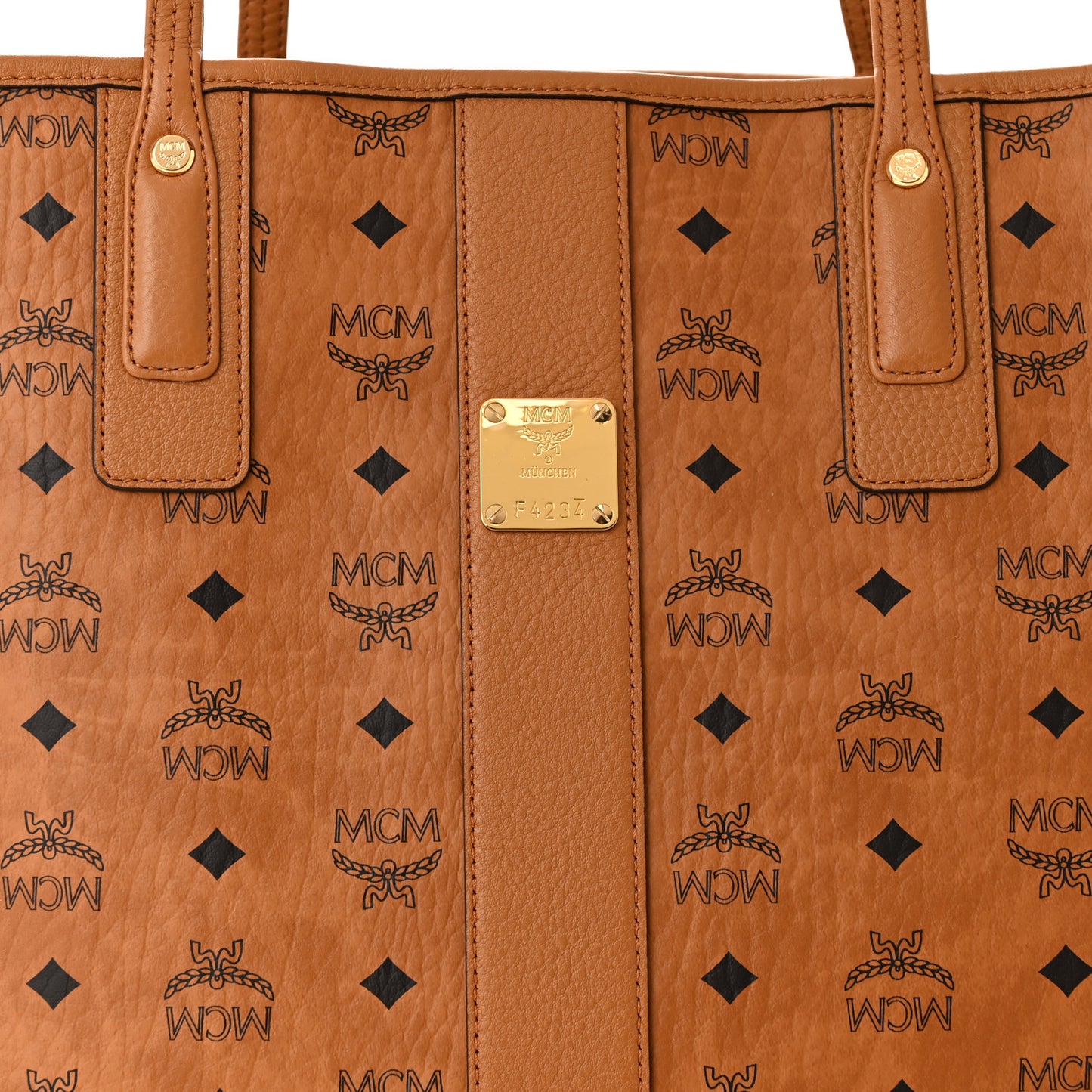 Visetos Medium Liz Reversible Shopper Tote Cognac