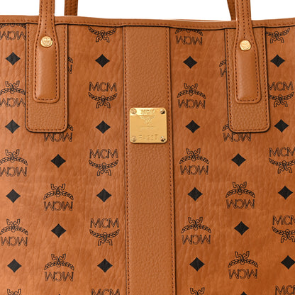MCM Visetos Medium Liz Reversible Shopper Tote Cognac 12 of 17
