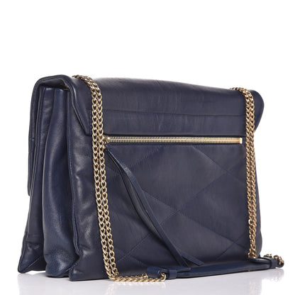 Lanvin Lambskin Quilted Medium Sugar Flap Shoulder Bag Navy 3 of 12