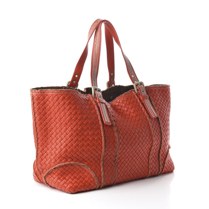 Bottega Veneta Cervo Intrecciato Large Shopping Tote Orange 3 of 9