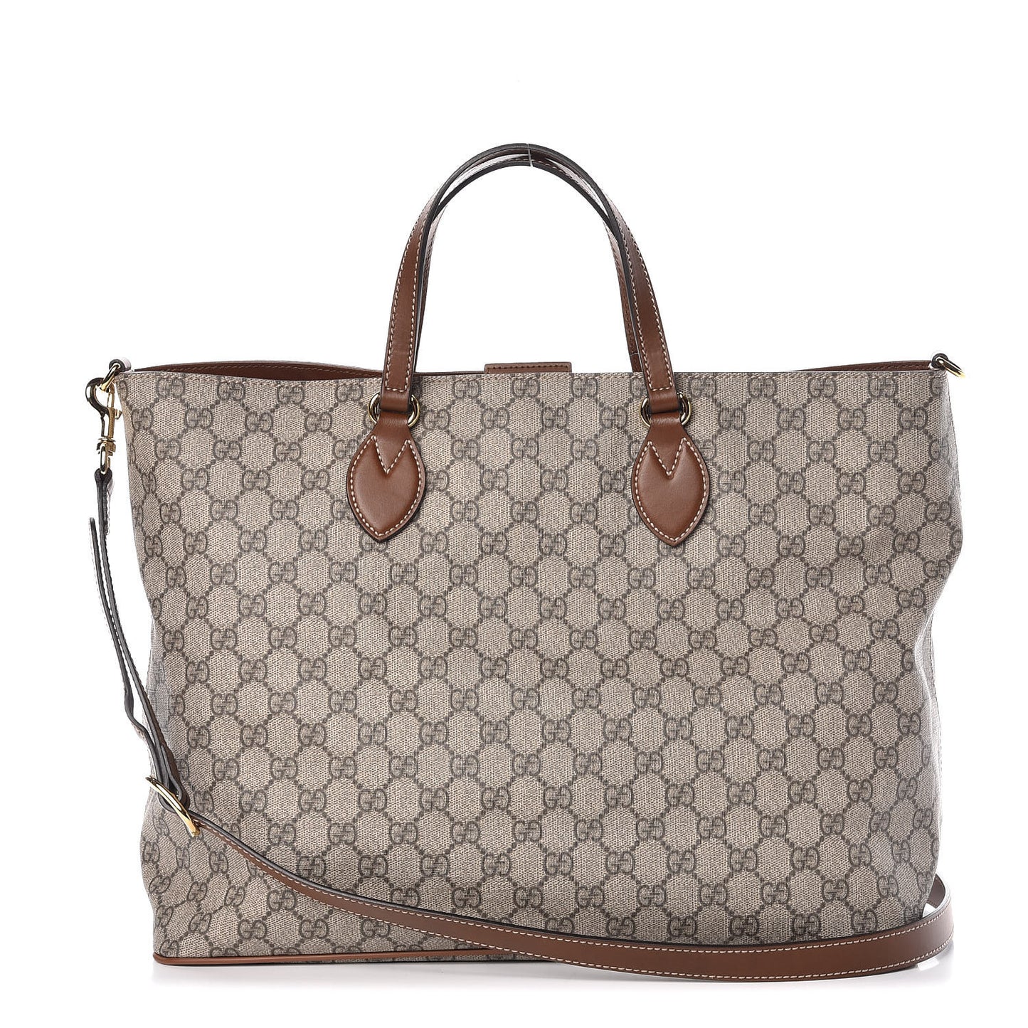 Soft GG Supreme Monogram Medium Crossbody Tote Beige Cuir