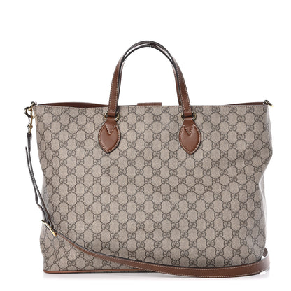 Gucci Soft GG Supreme Monogram Medium Crossbody Tote Beige Cuir 1 of 12