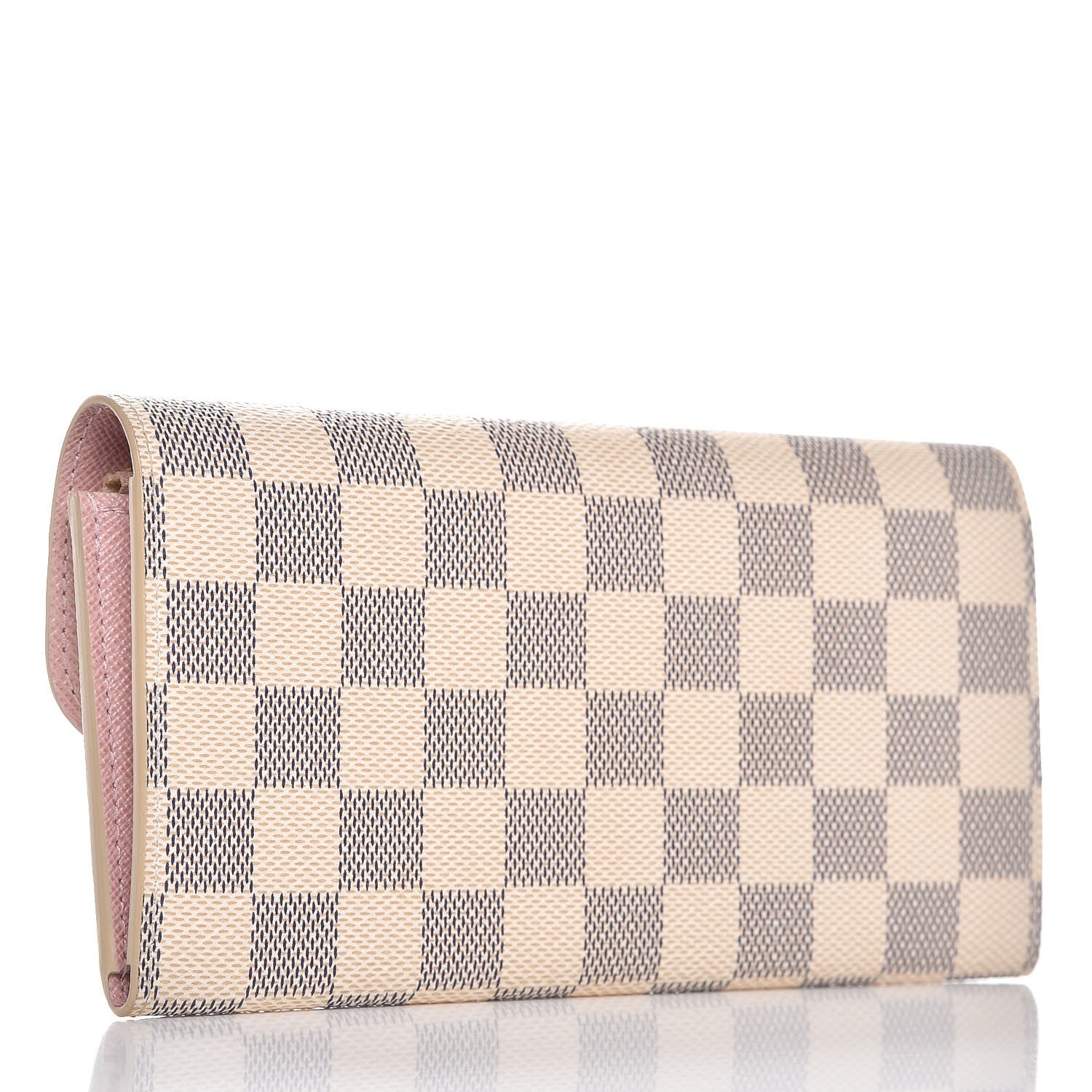 Louis Vuitton Damier Azur Emilie Wallet Rose Ballerine 3 of 7