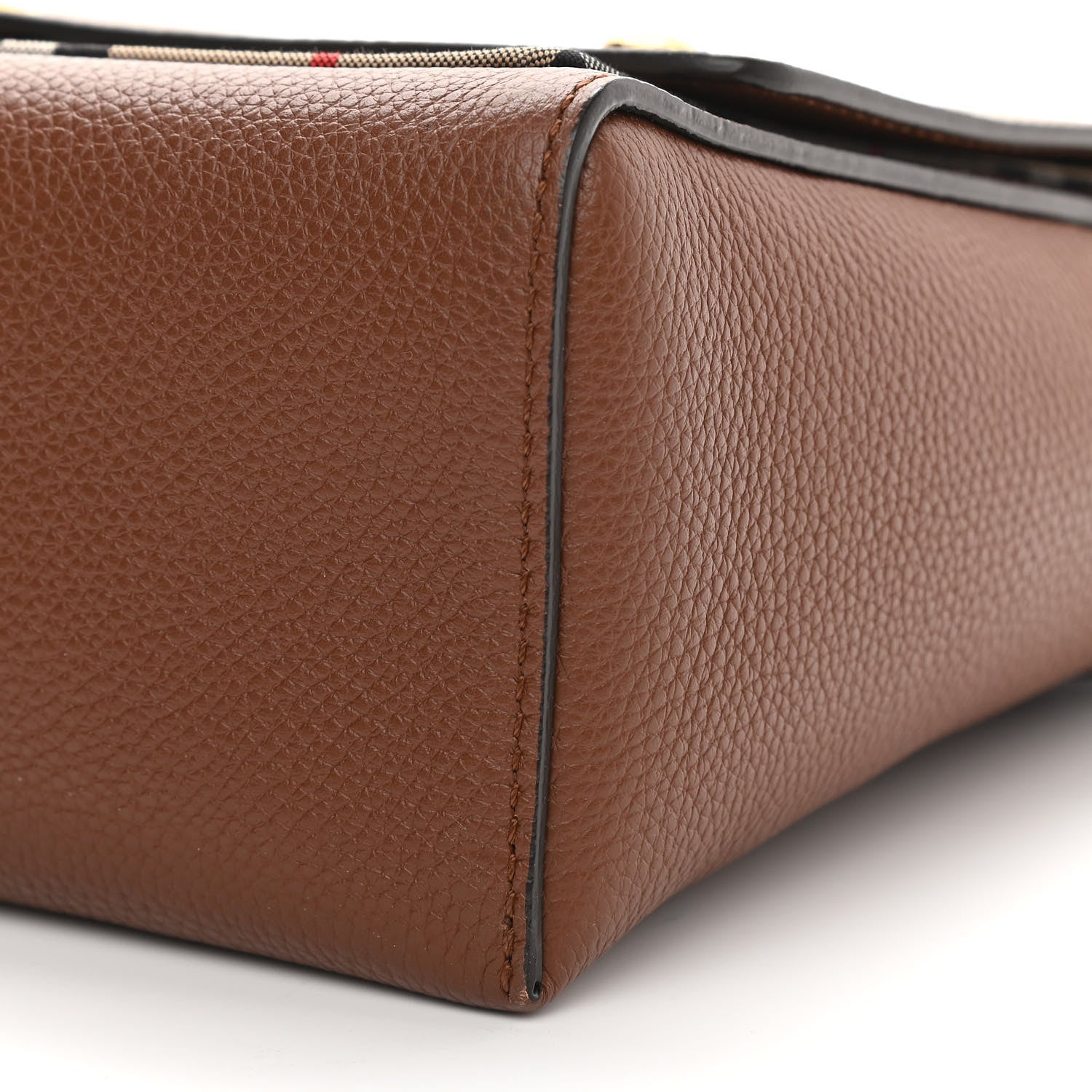 Burberry Calfskin Vintage Check Note Crossbody Bag Tan 10 of 15