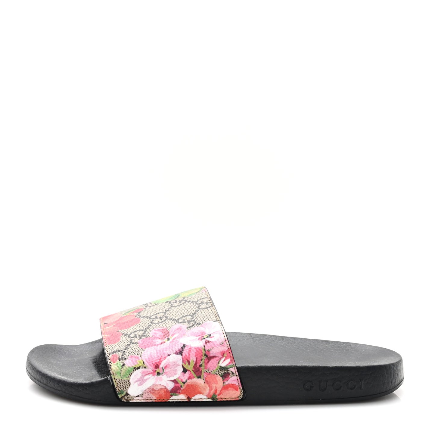 GG Supreme Monogram Blooms Slide Sandals 38 Beige Multicolor