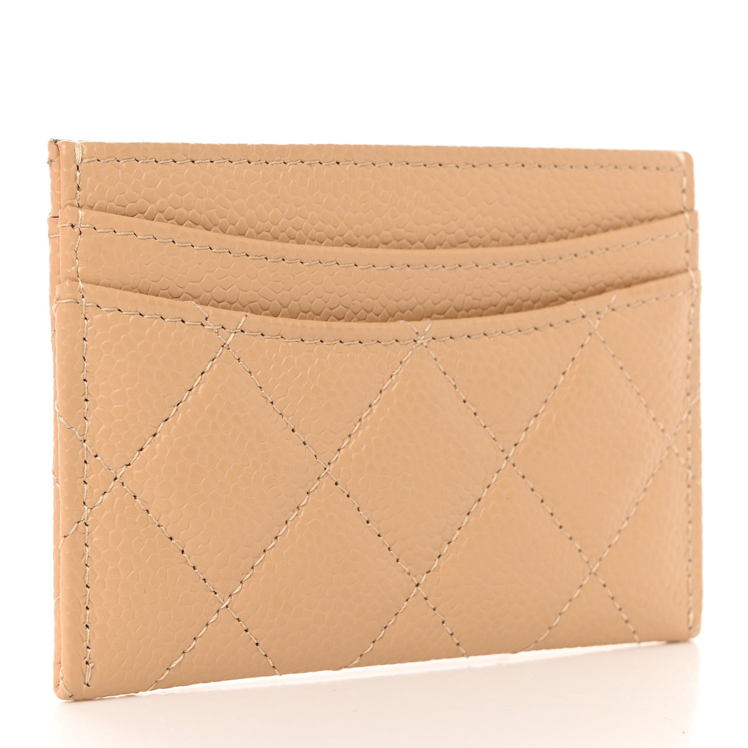 Chanel Caviar Quilted Card Holder Beige 3 of 8