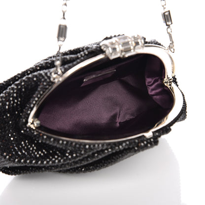 Judith Leiber Swarovski Crystal Kisslock Clutch Black Silver 5 of 10