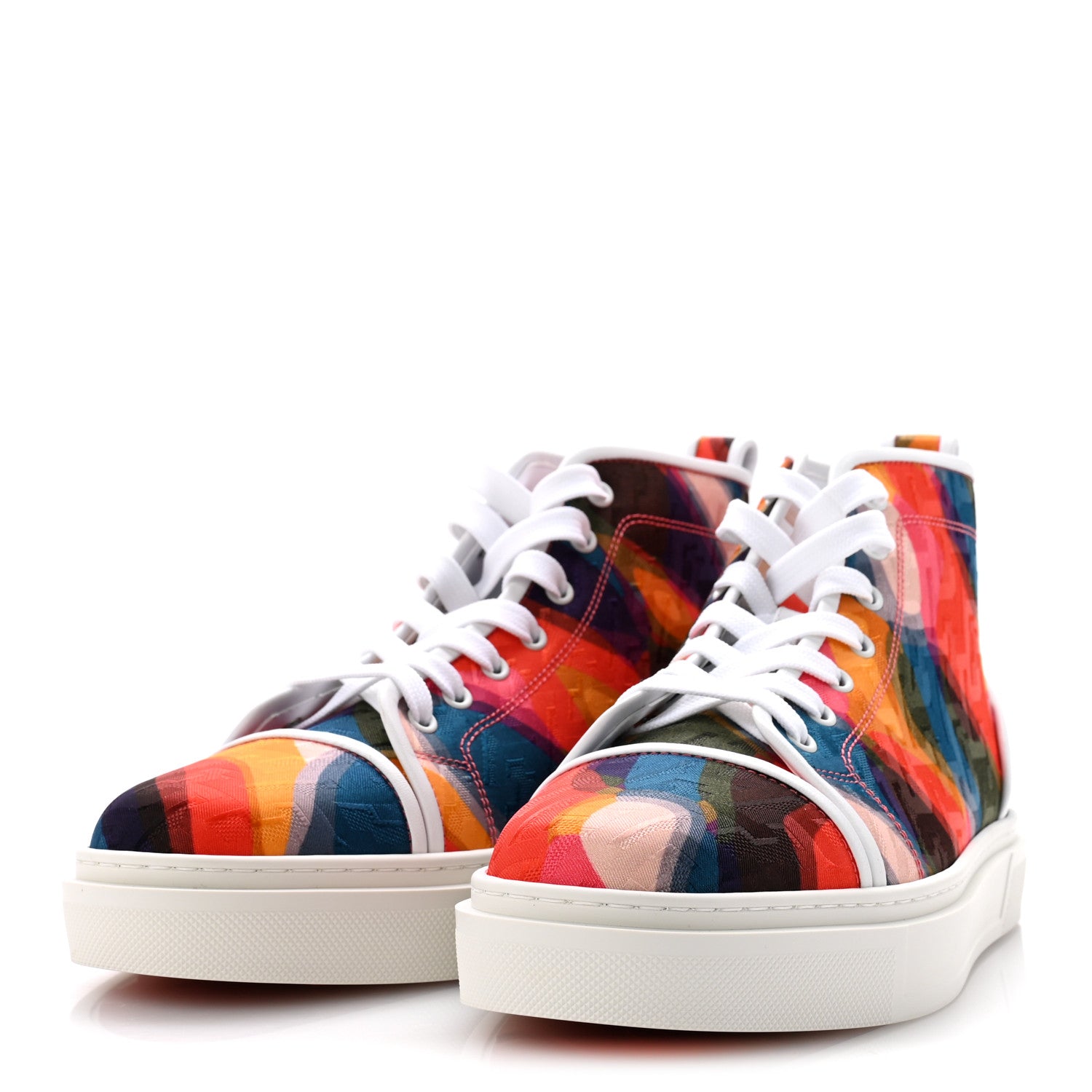 Christian Louboutin Canvas Nappa Mens Adolon High Top Sneakers 42.5 Multicolor 4 of 11