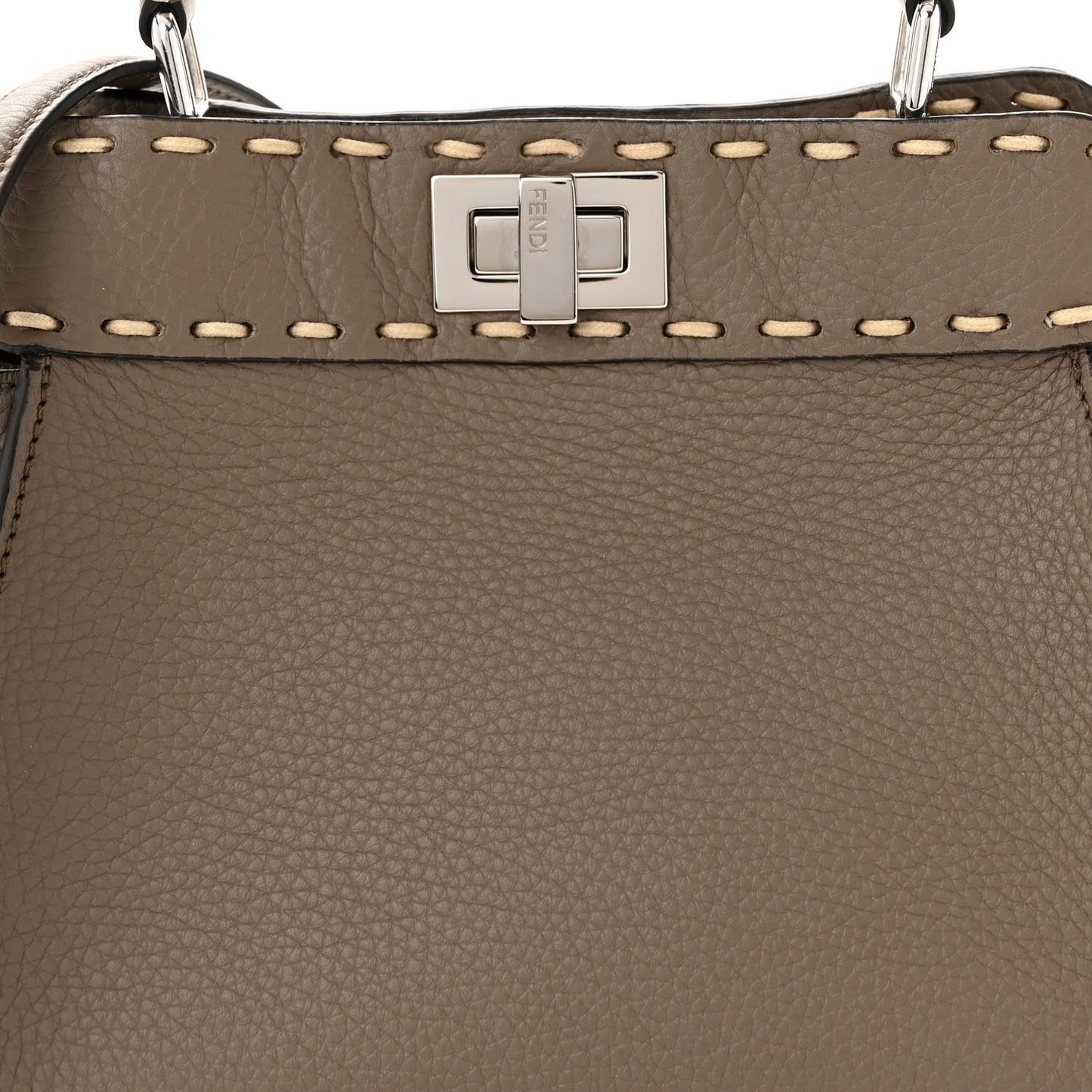 Vitello Granato Camoscio Macro Stitching Selleria Mini Peekaboo Iconic Satchel Tartufo