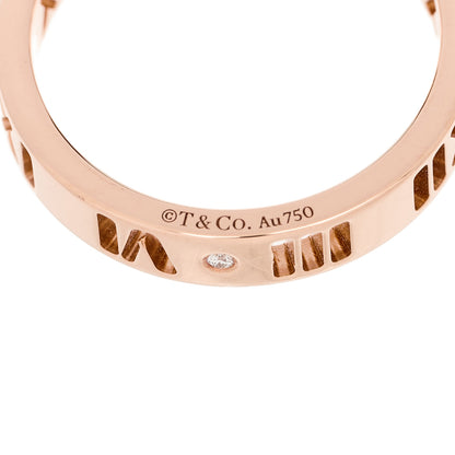 Tiffany 18K Rose Gold Diamond Atlas Pierced Ring 46 3.75 4 of 5