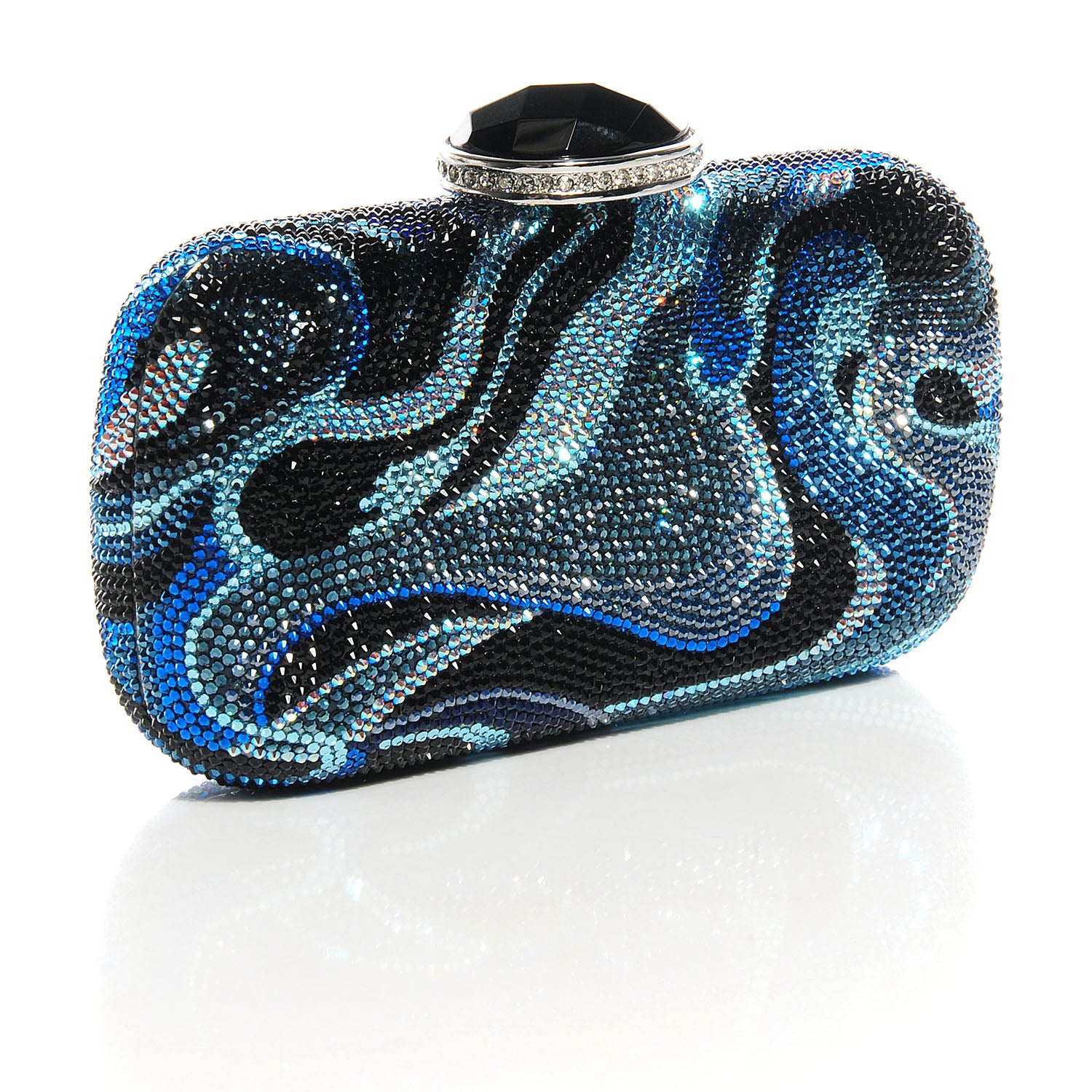 Judith Leiber Swarovski Crystal New Soap Dish Clutch Indigo 3 of 6