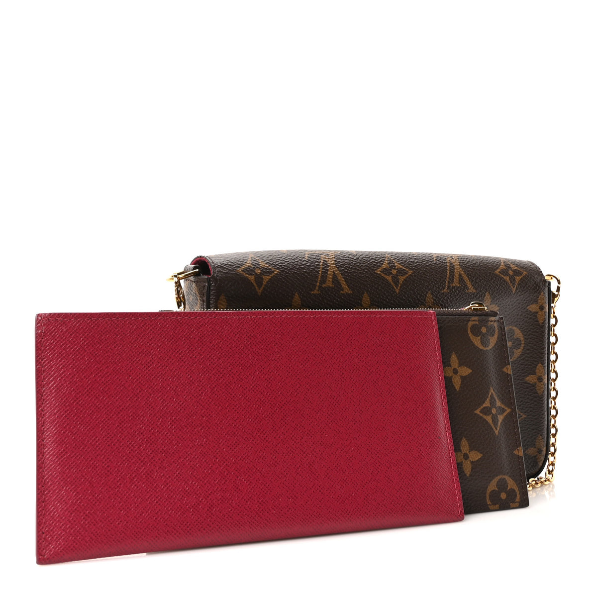 Monogram Pochette Felicie Chain Wallet Fuchsia