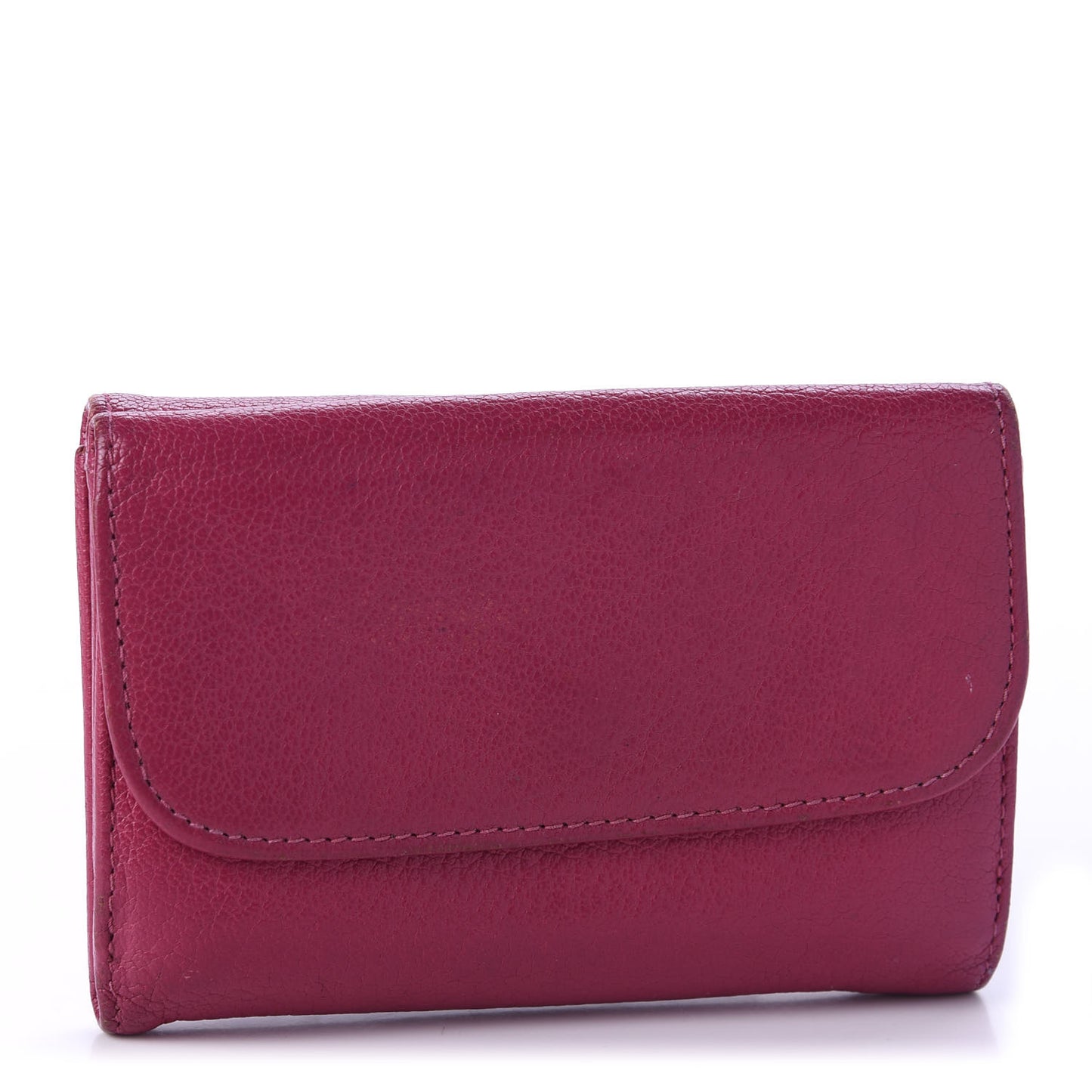 Goatskin Madras Flap Wallet Peonia