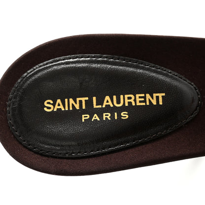 Saint Laurent Faux Fur La 16 Mule Sandals 38.5 Burgundy 6 of 8