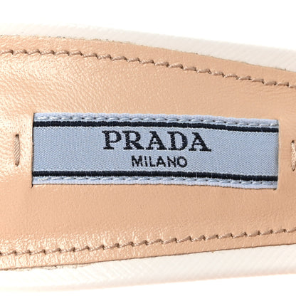 Prada Saffiano Logo Pointed Toe 50mm Mules 36 White 8 of 9
