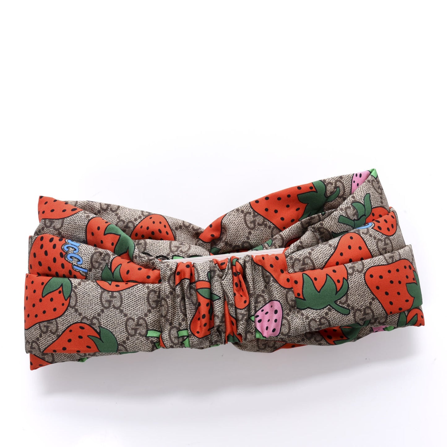 Silk Monogram Strawberry Print Headband M