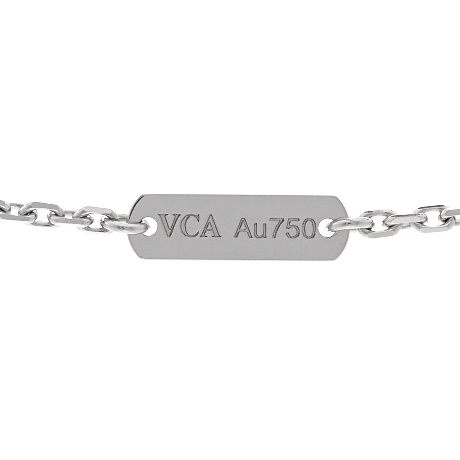 Van Cleef & Arpels 18K White Gold Trace Chain Necklace 4 of 5