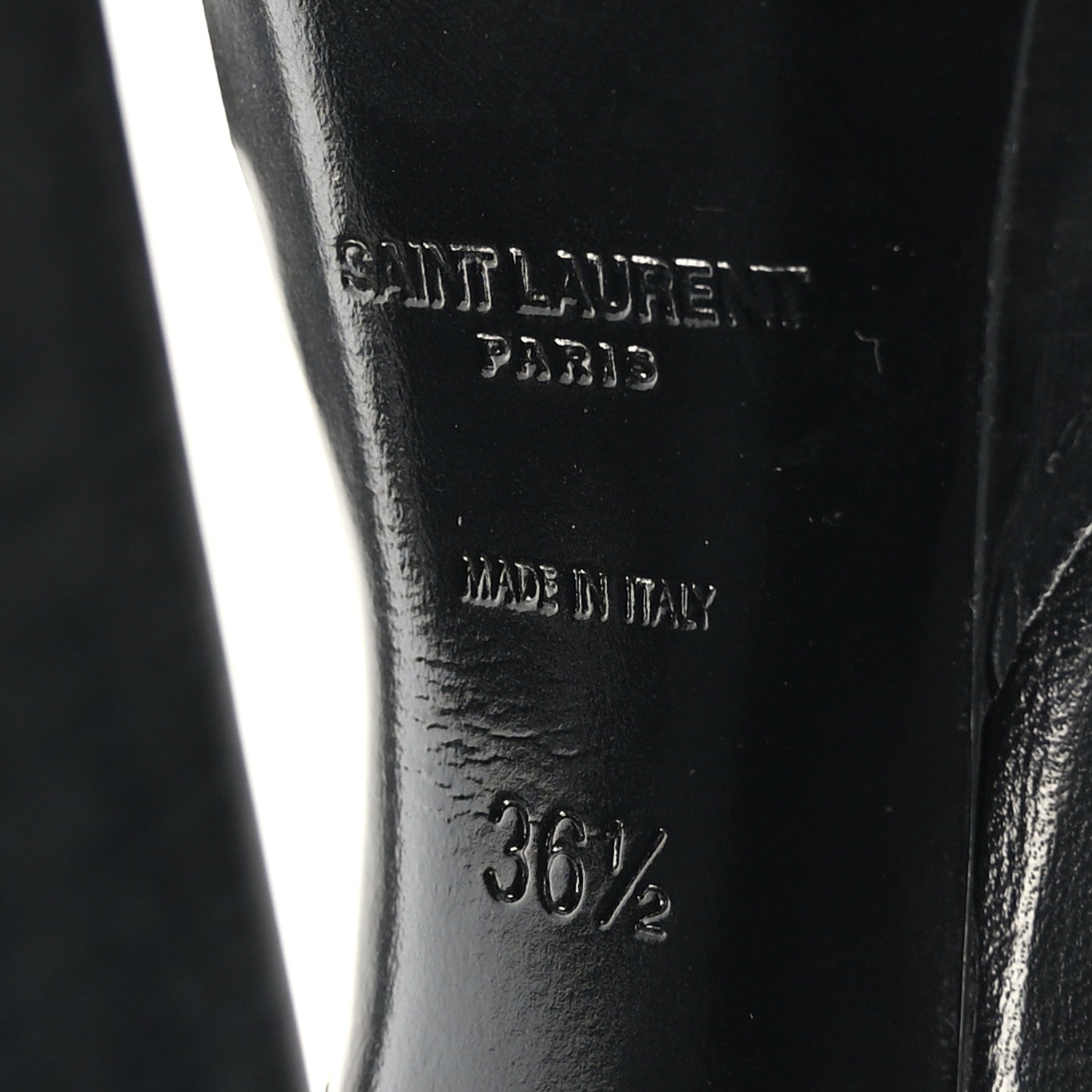 Saint Laurent Calfskin Platz 105 Platform Sandals 36.5 Black 7 of 9