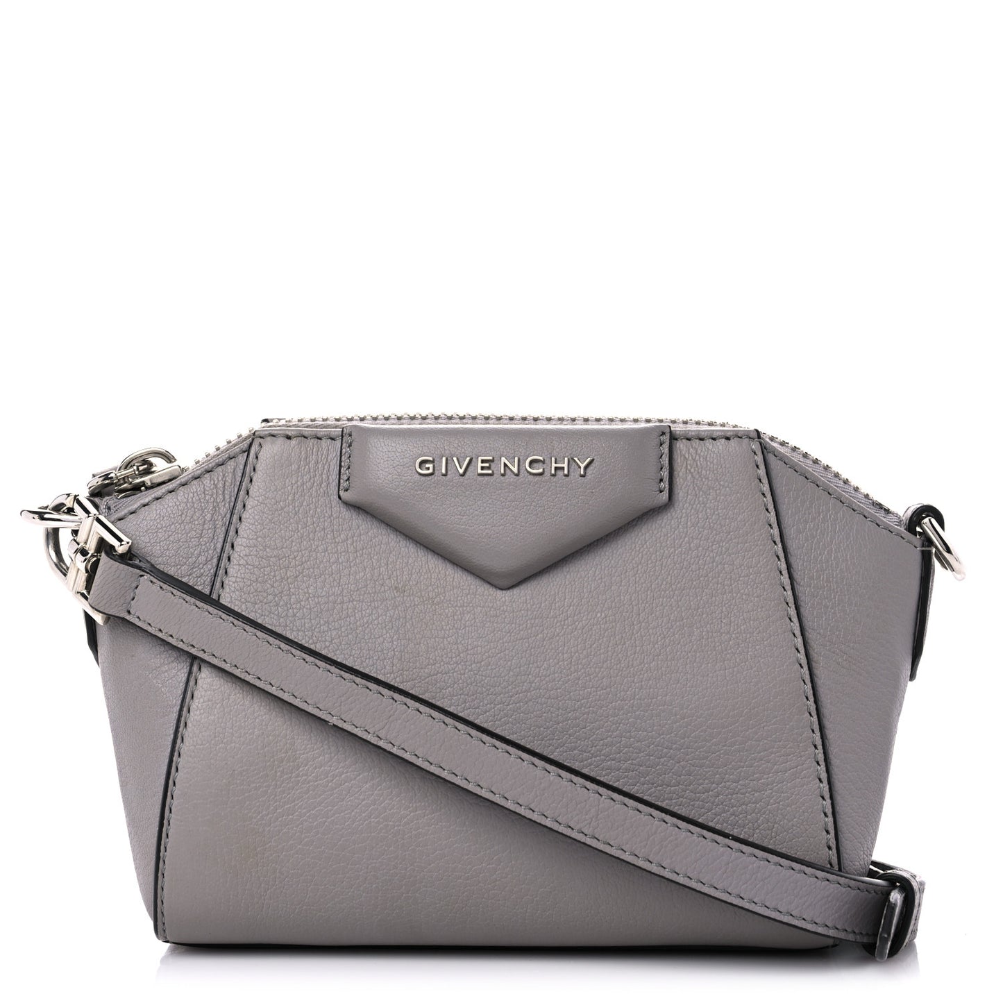 Sugar Goatskin Nano Antigona Pearl Grey