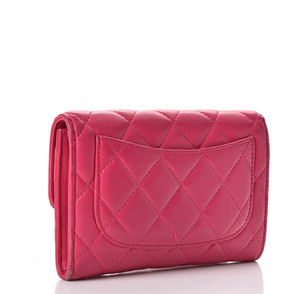 Chanel Lambskin Quilted Small Flap Wallet Fuchsia 3 of 15
