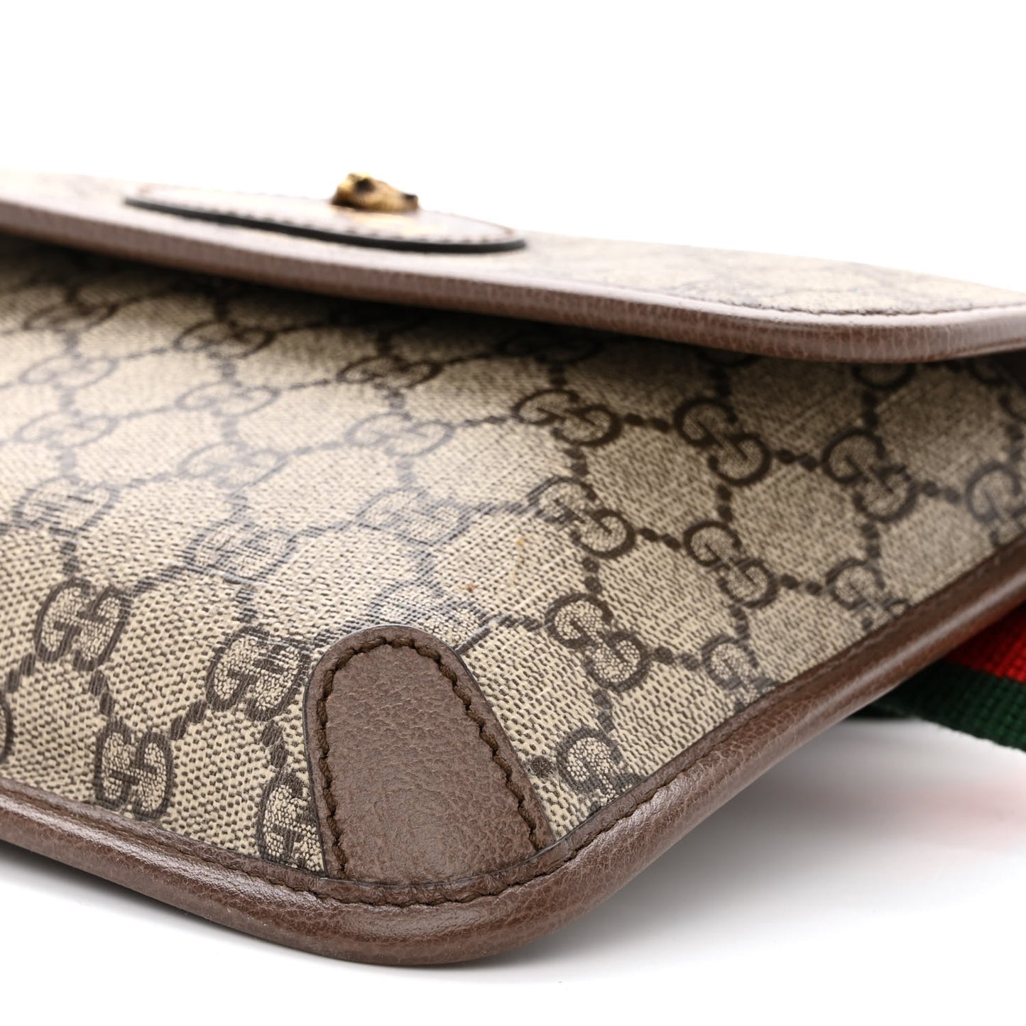 GG Supreme Monogram Neo Vintage Web Belt Bag Brown
