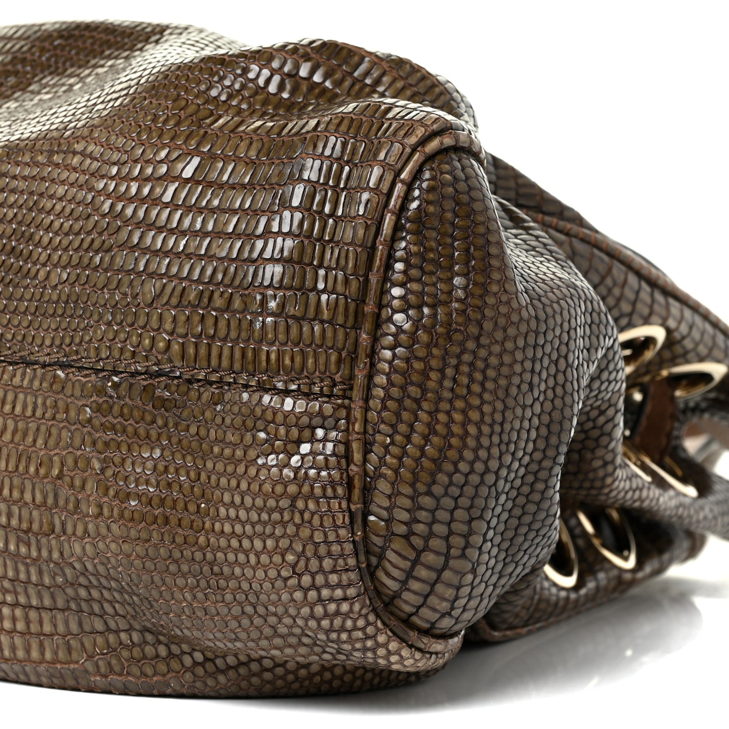 Lizard Embossed Calfskin Riki Bag Green