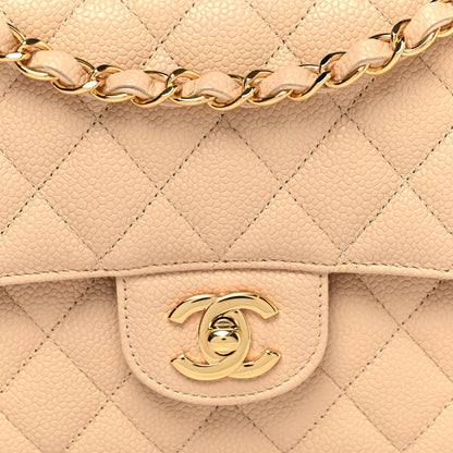 Chanel Caviar Quilted Medium Double Flap Beige 8 of 11