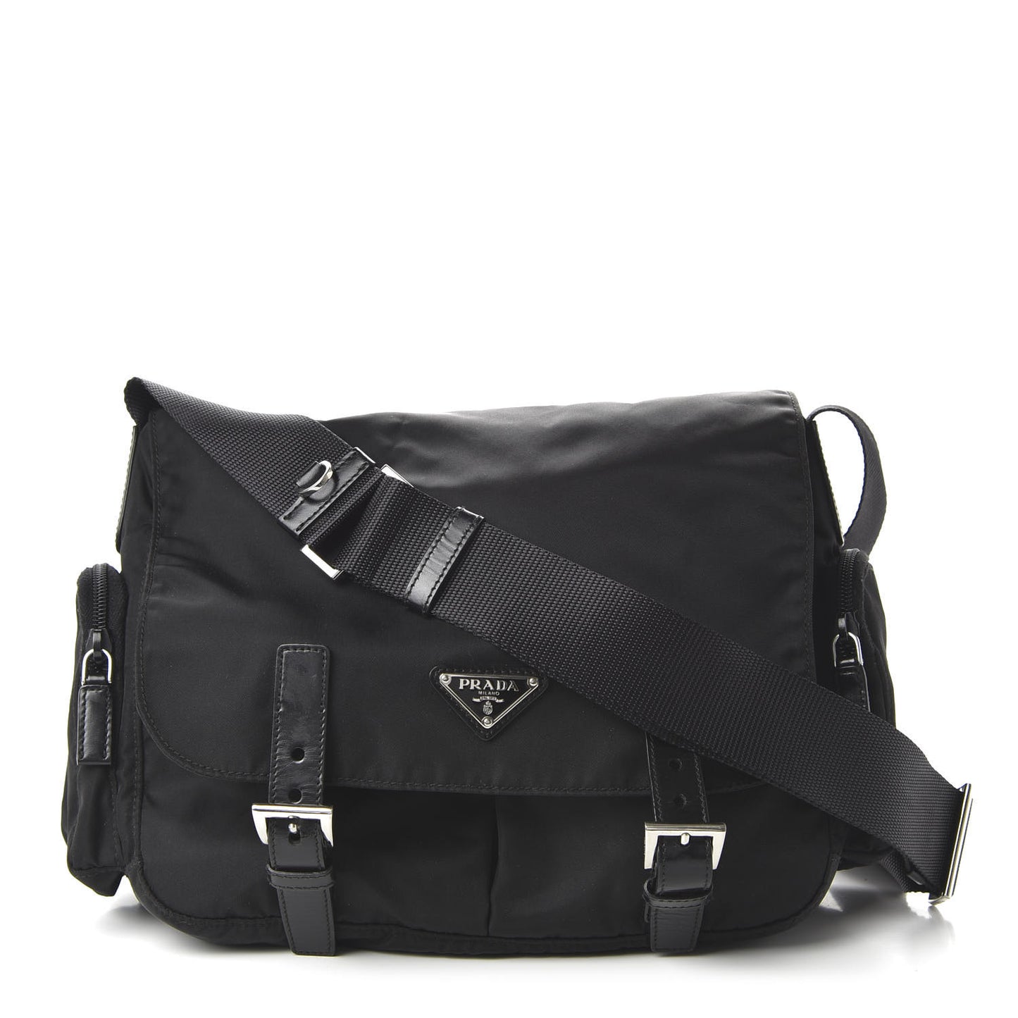 Nylon Vela Messenger Bag Black