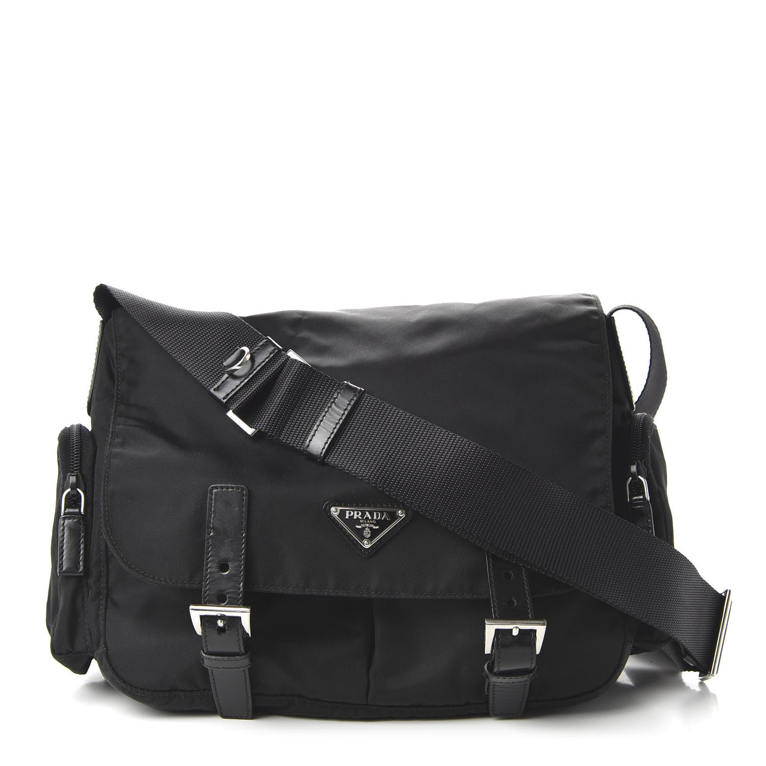 Prada Nylon Vela Messenger Bag Black 1 of 11
