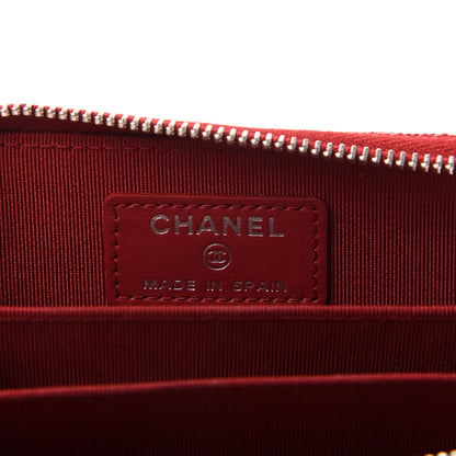 Chanel Caviar Quilted Zip Coin Purse Red 6 of 7