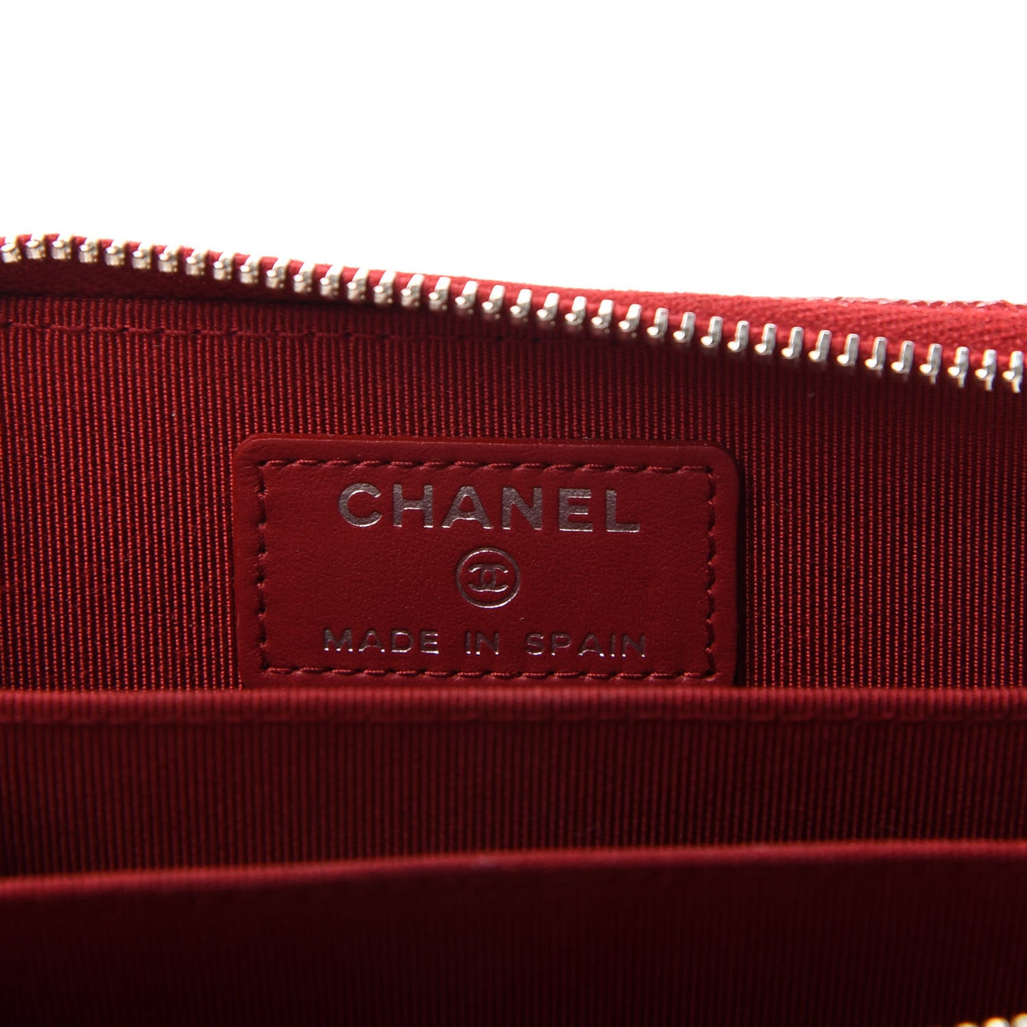 Caviar Quilted Zip Coin Purse Red