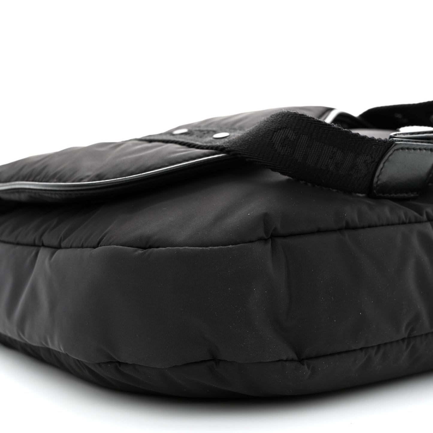 HOMME Nylon Saddle Messenger Bag Black