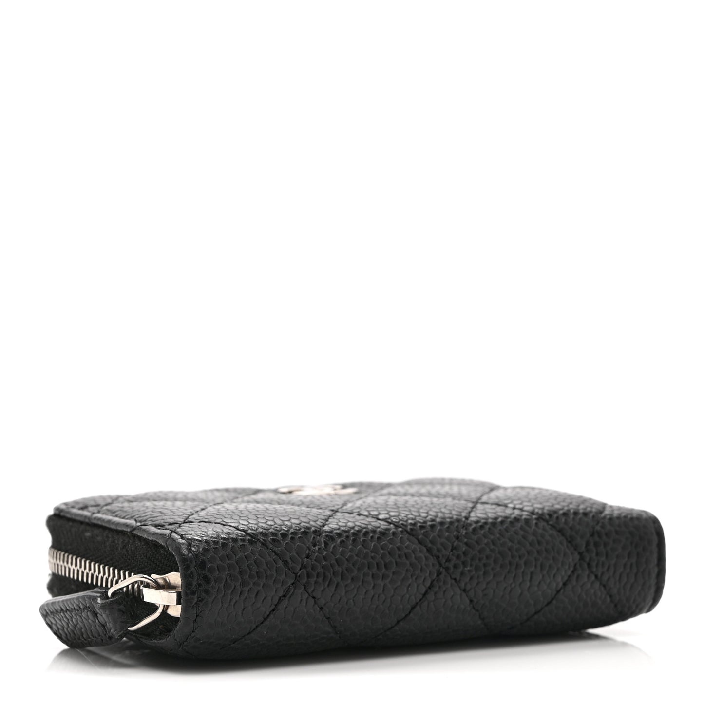 Caviar Quilted Zip Coin Purse Black