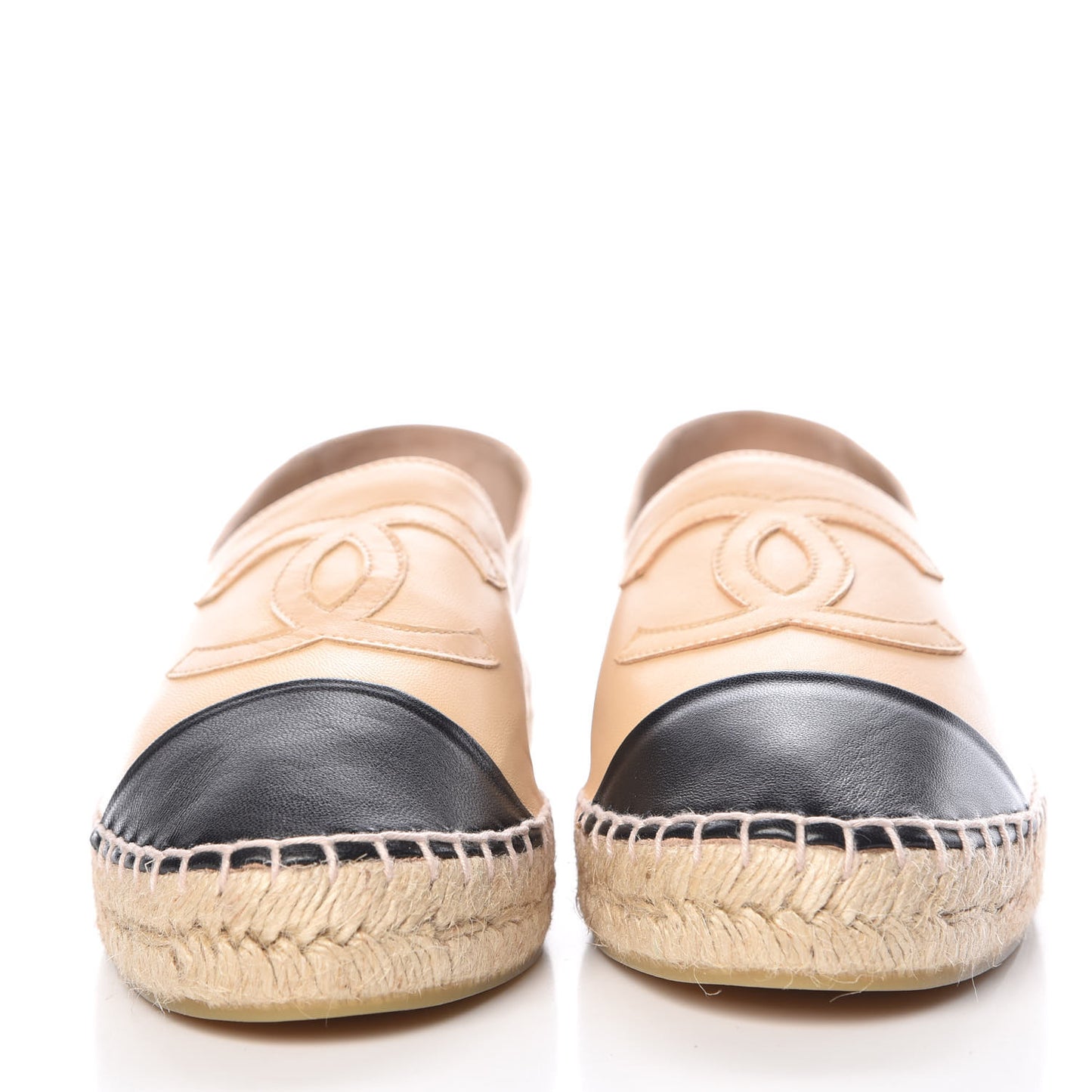 Lambskin CC Espadrilles 39 Beige Black